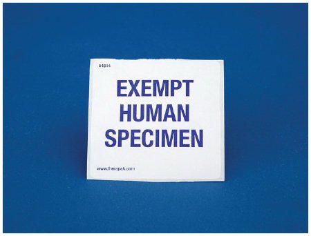 Fisher Scientific Pre-Printed Label Therapak™ Laboratory Use Black Paper EXEMPT HUMAN SPECIMEN Lab / Specimen 1 X 3-1/2 Inch - Pack of 500 - 22130071-PK