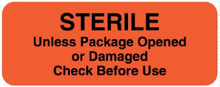 United Ad Label Pre-Printed Label UAL™ Auxiliary Label Fluorescent Paper Paper Sterile Uless Package Opened or Damaged check before use Black Safety and Instructional 7/8 X 2-1/2 Inch - Roll of 1 - ULCS707-RL