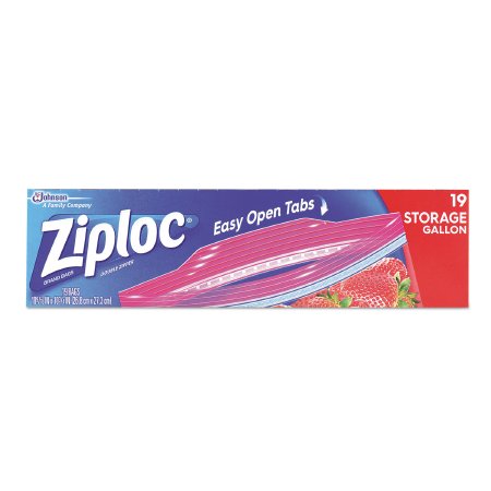 Lagasse Reclosable Bag Ziploc® 9.6 X 12.1 Inch Plastic Clear Zipper Closure - Box of 19 - SJN314467-BX