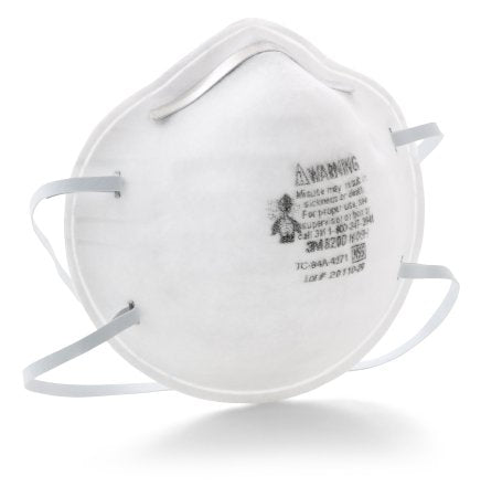 3M Particulate Respirator Mask 3M™ Industrial N95 Cup Elastic Strap One Size Fits Most White NonSterile Not Rated Adult - Each - 8200-EA