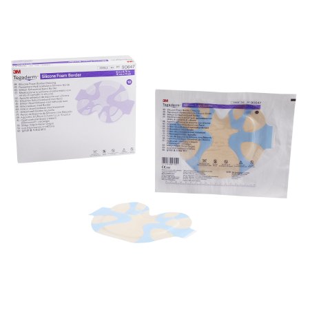 3M Foam Dressing 3M™ Tegaderm™ 6 X 6-3/4 Inch With Border Film Backing Silicone Adhesive Sacral Sterile - Each - 90647-EA