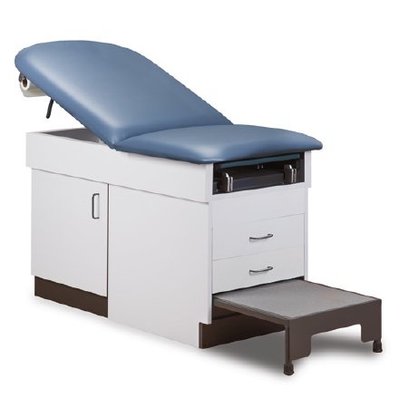 Clinton Industries Family Practice Table with Step Stool Model 8890 Fixed Height - Each - 8890-1MP-2MP-3BK-5S-EA