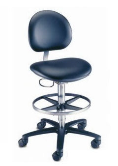 The Brewer Company Lab Stool Millennium Series Contoured Backrest Pneumatic Height Adjustment 5 Casters Dusty Blue - Each - 21521B-BR-382-EA