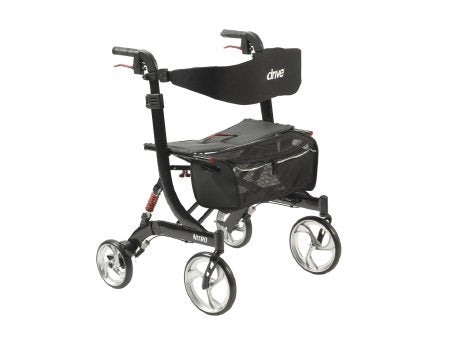 Drive Medical Bariatric 4 Wheel Rollator drive™ Nitro HD Black Adjustable Height / Lightweight / Folding Aluminum Frame - Each - 10266HD-BK-EA