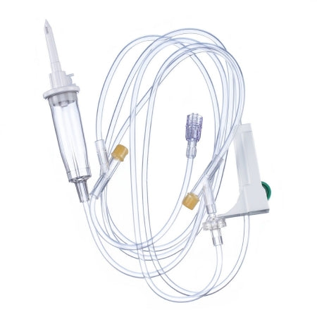 Amsino International Primary IV Administration Set AMSafe® Gravity 1 Port 15 Drops / mL Drip Rate Without Filter 83 Inch Tubing Solution - Case of 50 - 158309-CS