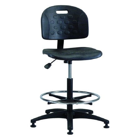 Brewer/Dental Lab Stool Task Series Adjustable Contoured, Backrest Pneumatic Height Adjustment Dual Wheel Casters Black - Each - PT-2-EAA-EA