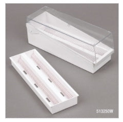 Globe Scientific Storage Box White ABS Base, Styrene Acrylonitrile Resin Cover, ABS Tray 85 X 95 X 240 mm - Each - 513250W-EA