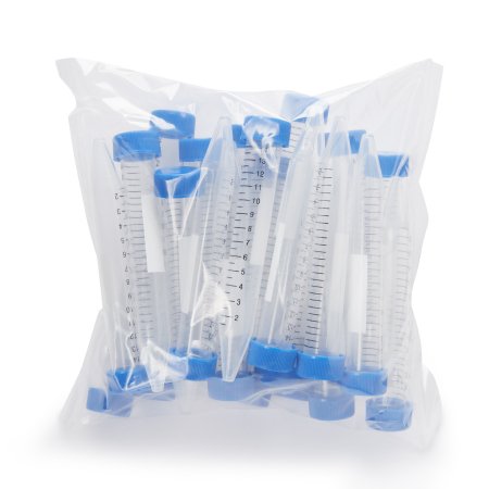 McKesson McKesson Centrifuge Tube Conical Bottom Plain 17 X 120 mm 15 mL Blue Screw Cap Polypropylene Tube - Case of 500 - 177-6285-CS