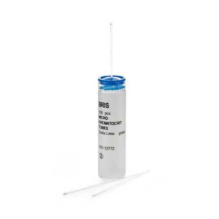 McKesson McKesson Capillary Blood Collection Tube Micro-hematocrit Plain 1.1 X 75 mm 75 ÂµL Blue Stripe Without Closure Glass Tube - Box of 1000 - 177-51602-BX