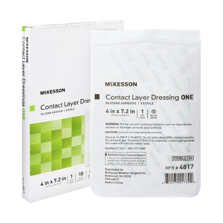 McKesson Wound Contact Layer Dressing McKesson Rectangle Sterile - Box of 10 - 4817-BX