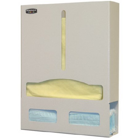 Bowman Manufacturing PPE Dispenser Wall Mount / Door Hanger Quartz Beige 4 X 15 X 19.7 Inch ABS Plastic - Each - PS426-0212-EA