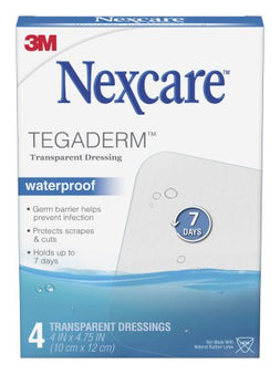 3M Transparent Film Dressing Nexcare™ Tegaderm™ 4 X 4-3/4 Inch 2 Tab Delivery Rectangle Sterile - Case of 48 - H1626-CS