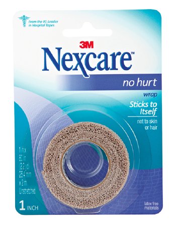 3M Cohesive Bandage Nexcare™ No Hurt 1 X 80 Inch Self-Adherent Closure Tan NonSterile Standard Compression - Box of 24 - NHT-1-BX