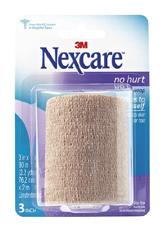 3M Cohesive Bandage Nexcare™ No Hurt 3 Inch X 2-1/5 Yard Self-Adherent Closure Tan NonSterile Standard Compression - Box of 12 - NHT-3-BX