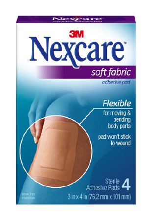 3M Adhesive Strip Nexcare™ 3 X 4 Inch Fabric Rectangle Tan Sterile - Box of 48 - SFP34-BX