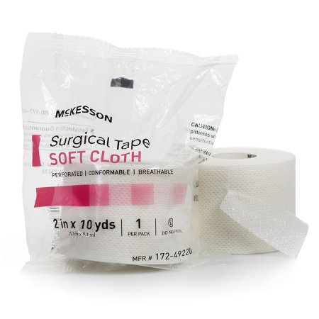 McKesson Perforated Medical Tape McKesson White 2 Inch X 10 Yard Soft Cloth NonSterile - Case of 12 - 172-49220-CS