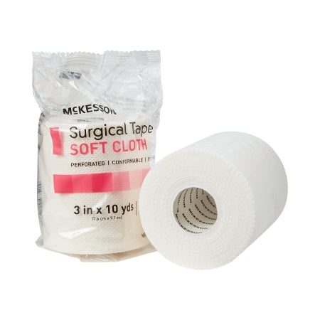 McKesson Perforated Medical Tape McKesson White 3 Inch X 10 Yard Soft Cloth NonSterile - Pack of 1 - 172-49230-PK