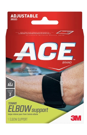 3M Elbow Support 3M™ Ace™ One Size Fits Most Hook and Loop Strap Closure Tennis Elbow Strap Left or Right Arm Black - Box of 12 - 205323-BX