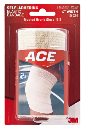 3M Elastic Bandage 3M™ ACE™ 4 Inch Width Self-Adherent Closure Tan NonSterile Standard Compression - Box of 72 - 207462-BX