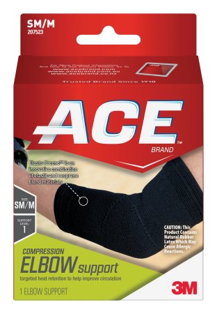 3M Elbow Support 3M™ Ace™ Small / Medium Left or Right Elbow Black - Box of 12 - 207523-BX