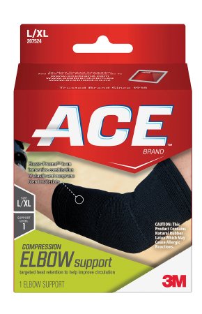 3M Elbow Support 3M™ Ace™ Large / X-Large Left or Right Elbow Black - Box of 12 - 207524-BX