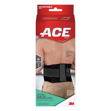 3M Back Support Ace™ One Size Fits Most Hook and Loop Closure Up to 48 Inch Waist Circumference Adult - Box of 12 - 207744-BX