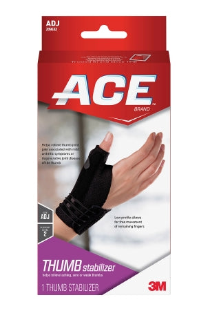 3M Thumb Stabilizer Ace™ Brand Deluxe Adult One Size Fits Most Lacing System Closure Right Hand Black - Box of 12 - 209632-BX