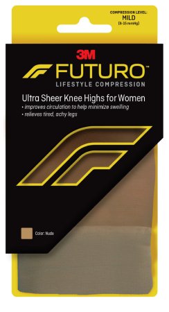 3M Compression Stocking 3M™ Futuro™ Energizing Knee High Medium Nude Closed Toe - Box of 12 - 71014NEN-BX