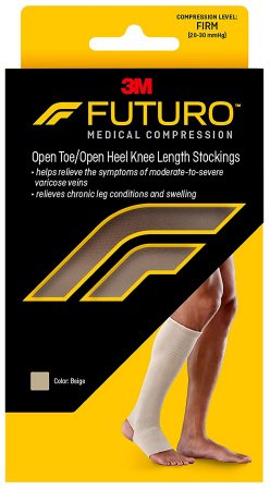 3M Compression Stocking 3M™ Futuro™ Knee High Medium Beige Open Toe - Box of 12 - 71033OTHEN-BX