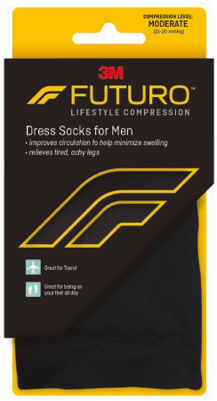 3M Compression Socks 3M™ Futuro™ Revitalizing Over the Calf Large Black Closed Toe - Box of 12 - 71039EN-BX