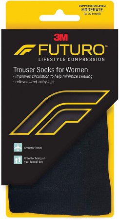 3M Compression Socks 3M™ Futuro™ Revitalizing Knee High Large Black Closed Toe - Box of 12 - 71043EN-BX