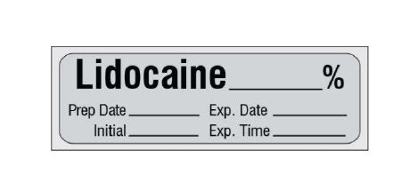Shamrock Scientific Drug Label Shamrock Anesthesia Label Lidocaine / _____% Gray 1/2 X 1 Inch - Roll of 333 - SA-3009-RL