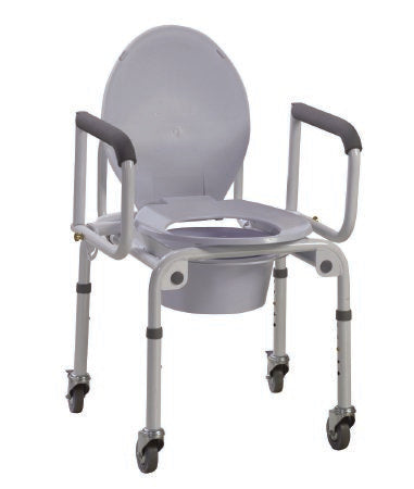 Fabrication Enterprises Commode Chair Fabrication Enterprises Drop Arms Steel Frame 300 lbs. Weight Capacity - Each - 43-2350-EA