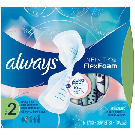 Procter & Gamble Feminine Pad Always® Infinity with Flex Foam Maxi with Wings Super Absorbency - Case of 192 - 10037000117145-CS
