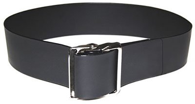 Fabrication Enterprises Gait Belt Easi-Care 60 Inch Length Black Vinyl Coated Webbing - Each - 69-0140-EA