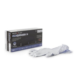 Microflex Medical Exam Glove LifeStar™ EC Large NonSterile Nitrile Extended Cuff Length Textured Fingertips White / Blue Fentanyl Tested - Box of 100 - LSE-104-L-BX