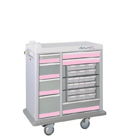 Waterloo Industries Medication Cart Heavy-duty Steel 23 X 39 X 46 Inch Gray 30 Inch Full Size, Pull-out Shelf - Each - MTK1-4B771-33FTF6-EA