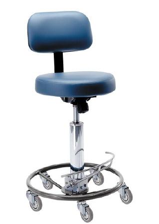 Pedigo Products Surgeon Chair Padded Backrest Hydraulic Height Adjustment, Foot-Operated 5 Casters Gray - Each - P-6000-GRY-EA