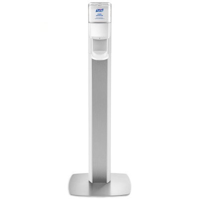 GOJO Hand Hygiene Dispenser Purell® Messenger® ES8 White ABS Plastic Automatic 1200 mL Floor Stand - Case of 1 - 7308-DS-SLV-CS