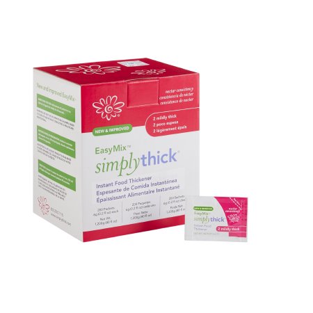 Simply Thick Food and Beverage Thickener SimplyThick® Easy Mix 6 Gram Individual Packet Unflavored Gel IDDSI Level 2 Mildly Thick - Box of 200 - STIND200L2-BX