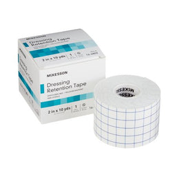McKesson Water Resistant Dressing Retention Tape with Liner McKesson White 2 Inch X 10 Yard Nonwoven / Printed Release Paper NonSterile - Case of 24 - 16-4802-CS