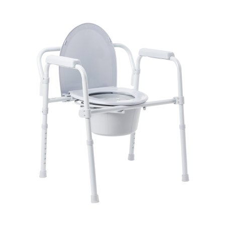 McKesson Commode Chair McKesson Fixed Arms Steel Frame Back Bar 13-1/2 Inch Seat Width 350 lbs. Weight Capacity - Case of 1 - 146-11148-4-CS