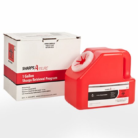 Post Medical Mailback Sharps Container Sharps Assure Red Base 16 H X 20 W X 16 L Inch Vertical Entry 28 Gallon - Case of 1 - SA28GU-CS