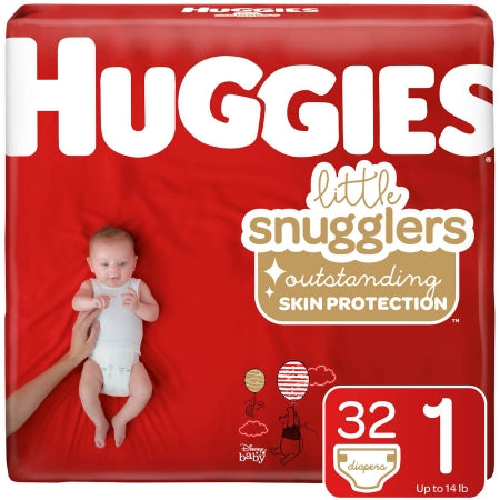 Kimberly Clark Unisex Baby Diaper Huggies® Little Snugglers Size 1 Disposable Moderate Absorbency - Case of 240 - 34717-CS