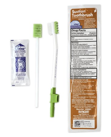 Sage Products Suction Toothbrush Kit Toothette® NonSterile - Case of 100 - 6561-CS