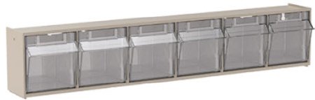 Akro-Mils Tilt Front Bin TiltView® Tan Plastic 3-3/4 X 4-1/2 X 23-5/8 Inch - Each - 06706-EA