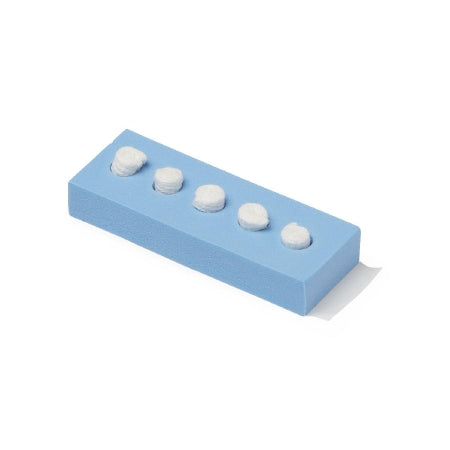 Medline Surgical Dissector Sponge X-Ray Detectable Cotton 9/16 X 1/4 Inch 5 Count Foam Count Holder Sterile - Case of 100 - MDS73512-CS