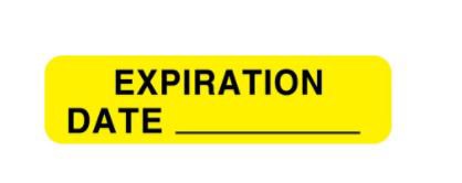United Ad Label Pre-Printed Label Advisory Label Yellow Paper Expiration Date Black Quality Control Label 5/16 X 1-1/4 Inch - Roll of 760 - ULAM147-RL