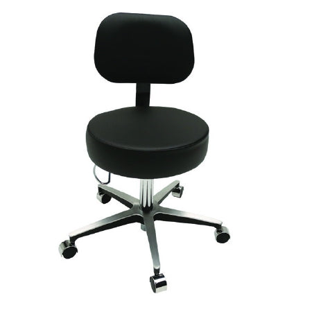 The Brewer Company Exam Stool Century Series Adjustable Contoured, Backrest Pneumatic Height Adjustment 5 Casters Nearly Black - Each - 11001B-PH64-CAL 133-EA
