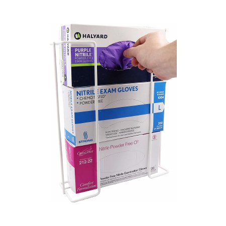 Omnimed Glove Box Holder Horizontal or Vertical Mounted 3-Box Capacity White 4-1/2 X 11-1/2 X 16 Inch Aluminum - Each - 305375-1-EA